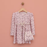 Lilax Kız Çıtır Papatya Desenli Elbise (2-5 Yaş )