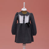 Lilax Kız Yaka Ve Kurdele Detaylı Elbise (2-5 Yaş )