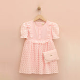 Lilax Kız Çocuk Düğmeli Çantalı Elbise (2-5 Yaş)