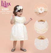 Lilax Kız Bebek Sarmaşık Vual Brode Elbise (09-24) Ay