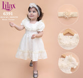 Lilax Kız Bebek Saç Bandanalı Papatya Elbise (09-24) Ay