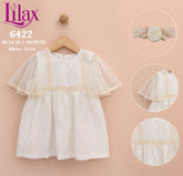 Lilax Kız Bebek Kareli Çiçek Elbise (09-24) Ay