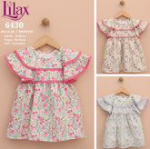Lilax Kız Bebek Fermuarlı Çiçekli Melisa Elbise (09-24) Ay