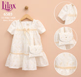 Lilax Kız Bebek Kurdelalı Çantalı Elbise (2-5) Yaş