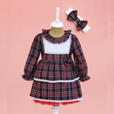 Lilax Kız Ekose Desenli Elbise ( 09 - 24 Ay )