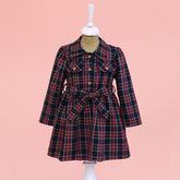 Lilax Kız Ekose Desenli Elbise (2-5 Yaş )