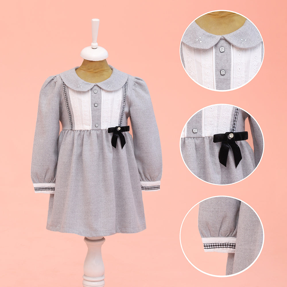 Lilax Baby Girl 2 Pockets Carla Dress with Stripe Detail (09-24) MONTH