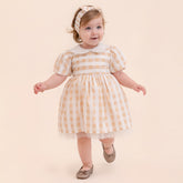 Lilax Pötikare Desenli Yaka Detaylı Elbise (09-24 Ay)