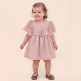 Lilax Çiçek Detaylı Elbise (09-24 Ay)