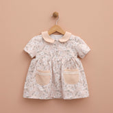 Lilax Kız Bebek Yakalı Cep Detaylı Çiçekli Elbise (9-24 Ay)