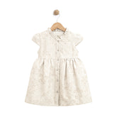 Lilax Kız Çocuk Çiçek Jakarlı Düğmeli Desenli Elbise (2-5) Yaş