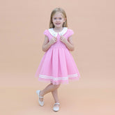 Lilax Kız Çocuk File Yakalı Elbise (2-5) Yaş