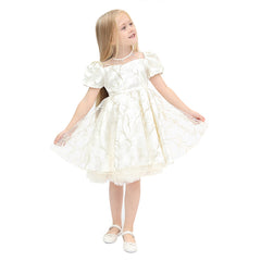 Lilax Girl Tree Pattern Satin Dress (2-5) Age