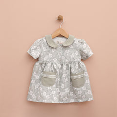 Lilax Baby Girl Beige Tulle Guipure Dress (9-24) Months